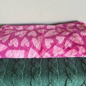 Rachel Roy Valentines Heart 💕 Plush Faux Fur Throw Pink So Soft! NEW